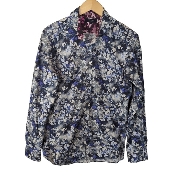 Ted Baker Men’s Floral Long Sleeve Button Down Shirt - Picture 3 of 16